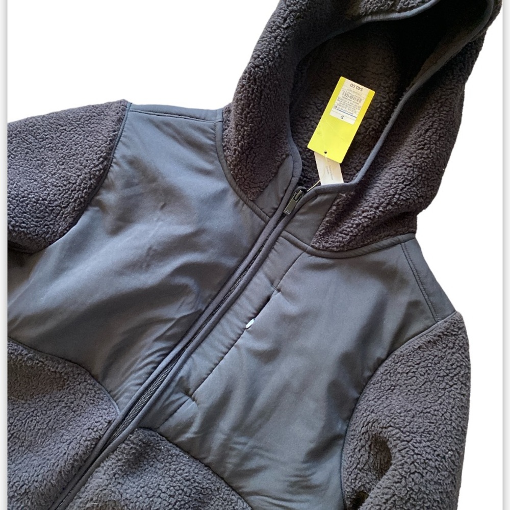 All in Motion Men’s Sherpa Fleece Full zip jacket sweatshirt size S black nwt - Picture 7 of 8